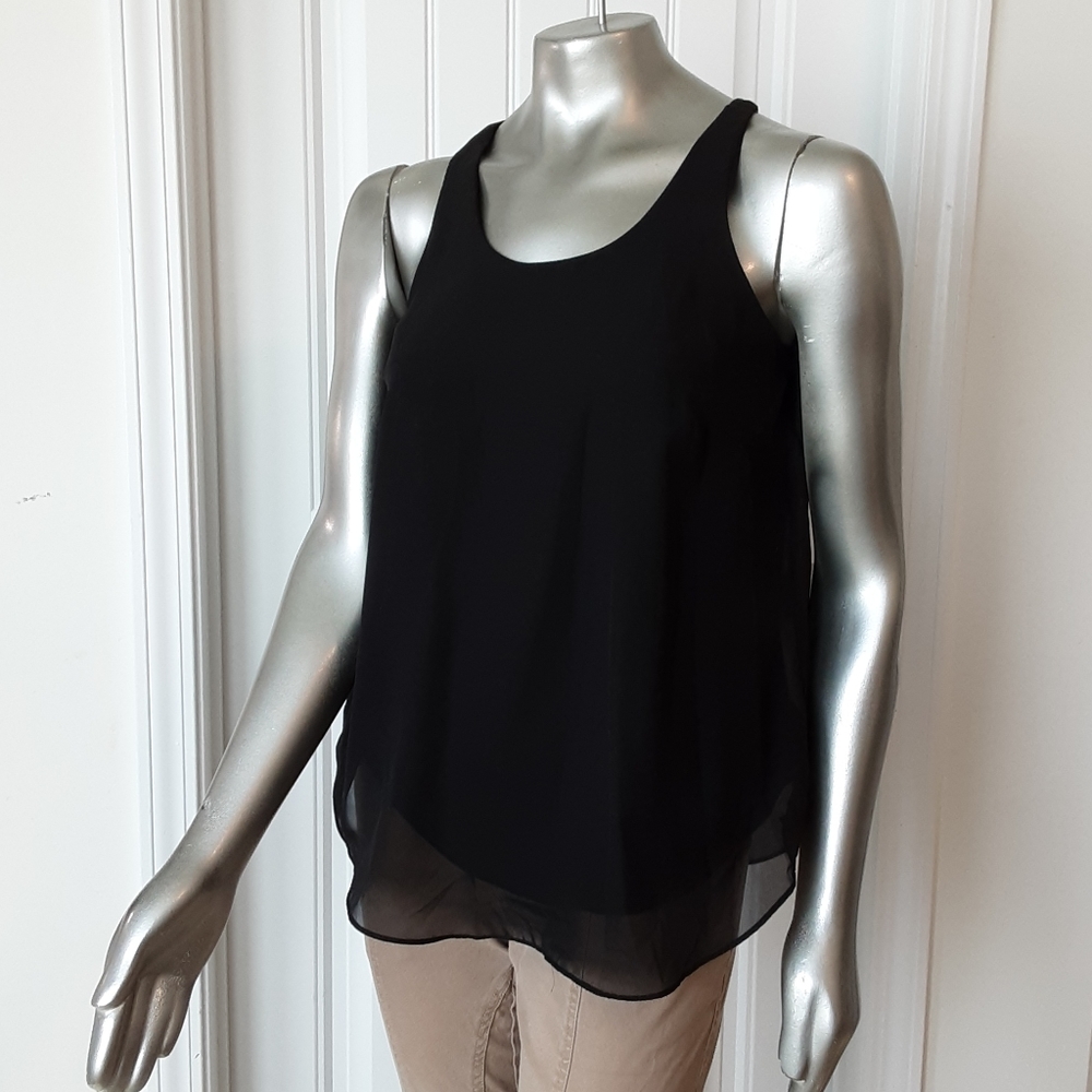 🪻BOGO🪻 New Directions Layered‎ Chiffon Top Sz Small Flowy & Feminine - Picture 4 of 9